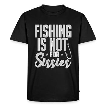 La pêche n’est pas pour les mauviettes - T-shirt Premium bio Homme - noir - Devant - Nico (187cm)