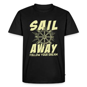 Sail off and follow your dream - Men's Premium Organic T-Shirt - black - Front - Nico (187cm)