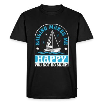 La voile me rend heureux vous pas tellement! - T-shirt Premium bio Homme - noir - Devant - Nico (187cm)