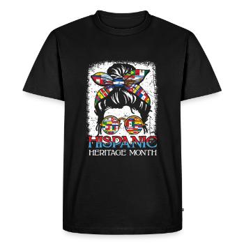 Bandana Hispanic Flag National Hispanic Heritage - T-shirt Premium bio Homme - noir - Devant - Nico (187cm)