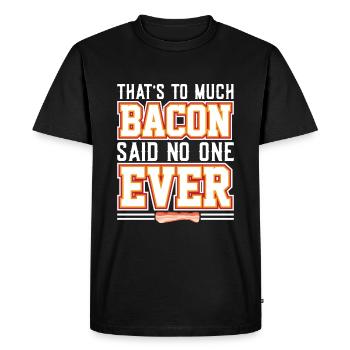 C’est trop de bacon, personne n’a jamais dit - T-shirt Premium bio Homme - noir - Devant - Nico (187cm)