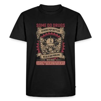 Certains prennent de la drogue - moto - T-shirt Premium bio Homme - noir - Devant - Nico (187cm)