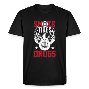 Smoke Tires, pas Drugs - T-shirt Premium bio Homme - noir - Devant - Nico (187cm)