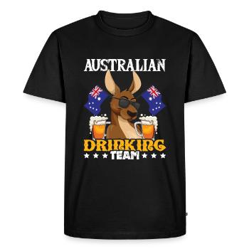 Australian Drinking Beer Australia Day Kangourou - T-shirt Premium bio Homme - noir - Devant - Nico (187cm)