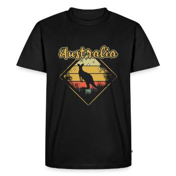 Australie Rétro Australia Day Kangourou australien - T-shirt Premium bio Homme - noir - Devant - Nico (187cm)