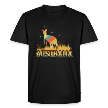 Kangourou Australie Rétro Australia Day Australie - T-shirt Premium bio Homme - noir - Devant - Nico (187cm)