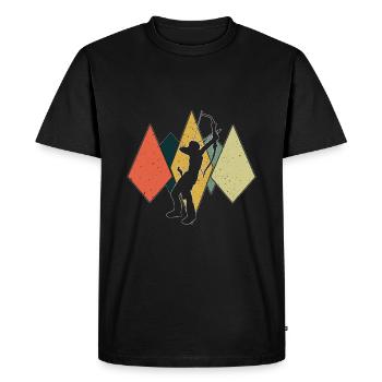Vintage Archer Archery Love Chasse en plein air - T-shirt Premium bio Homme - noir - Devant - Nico (187cm)
