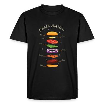 Funny Definition Anatomy Of Burger Fast Food - Men's Premium Organic T-Shirt - black - Front - Nico (187cm)