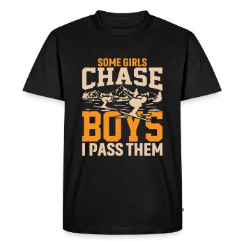 Some girls chase boys, I'll drive by - Men's Premium Organic T-Shirt - black - Front - Nico (187cm)