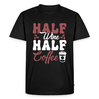 Half wine, half coffee - Men's Premium Organic T-Shirt - black - Front - Nico (187cm)