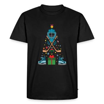 Noël des joueurs de hockey d’hiver de décembre 2021 - T-shirt Premium bio Homme - noir - Devant - Nico (187cm)