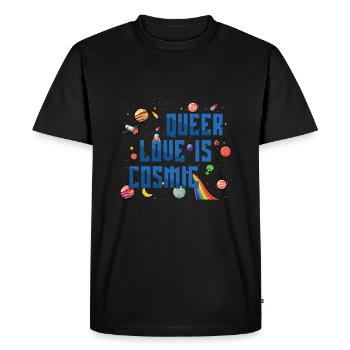 Planètes Queer Cosmic Gay Pride LGBT Pride Mois de la fierté LGBT - T-shirt Premium bio Homme - noir - Devant - Nico (187cm)