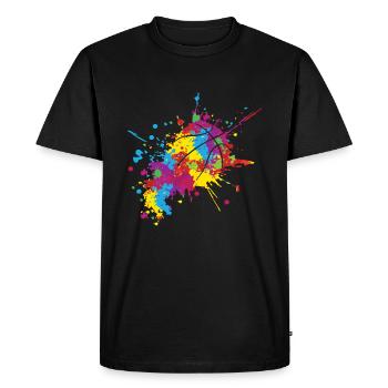 Colorful Paint Athlete Ball Game Sport Basketball - Men's Premium Organic T-Shirt - black - Front - Nico (187cm)