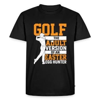 Golf La version adulte d’un chasseur d’œufs de Pâques - T-shirt Premium bio Homme - noir - Devant - Nico (187cm)