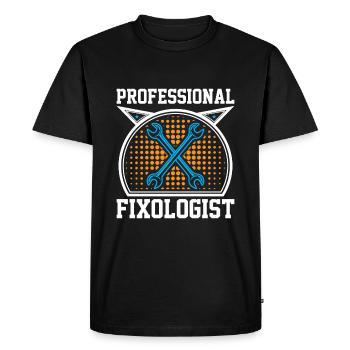 Professional fixologist - Men's Premium Organic T-Shirt - black - Front - Nico (187cm)