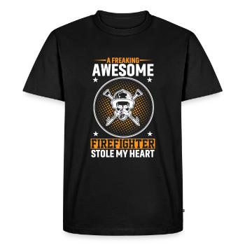 Un sacré grand pompier - T-shirt Premium bio Homme - noir - Devant - Nico (187cm)