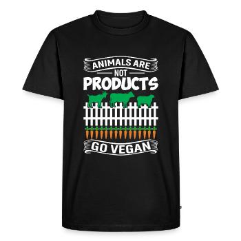 Animals are not products go vegan - Men's Premium Organic T-Shirt - black - Front - Nico (187cm)