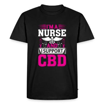Je suis infirmière et je soutiens le cbd - T-shirt Premium bio Homme - noir - Devant - Nico (187cm)