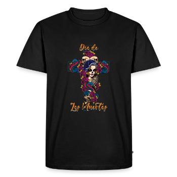 La Calavera Catrina Dia De Los Muertos Day Of Dead - Men's Premium Organic T-Shirt - black - Front - Nico (187cm)