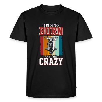 Je conduis pour brûler la folie - T-shirt Premium bio Homme - noir - Devant - Nico (187cm)
