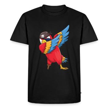 Dab Parrot Jolly Pirate Decor Lazy Halloween - Men's Premium Organic T-Shirt - black - Front - Nico (187cm)