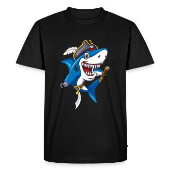 Cute Shark Pirate Decor Lazy Halloween - Men's Premium Organic T-Shirt - black - Front - Nico (187cm)
