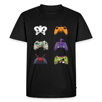Gaming Gamer Game Controller Lazy Creepy Halloween - Men's Premium Organic T-Shirt - black - Front - Nico (187cm)
