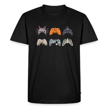 Gaming Gamer Game Controller Monster Halloween - Men's Premium Organic T-Shirt - black - Front - Nico (187cm)