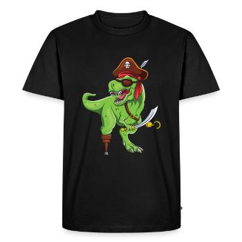 Roar Dinosaur Jolly Pirate Decor Lazy Halloween - Men's Premium Organic T-Shirt - black - Front - Nico (187cm)