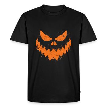 Cool Pumpkin Head Face Lazy Halloween Pumpkin - T-shirt Premium bio Homme - noir - Devant - Nico (187cm)