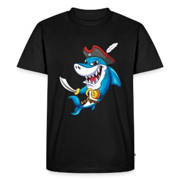 Cool Shark Pirate Decor Lazy Halloween - Men's Premium Organic T-Shirt - black - Front - Nico (187cm)