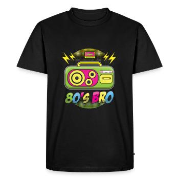 Pour les garçons 80s Carnaval 80 Rétro Année 1980 - T-shirt Premium bio Homme - noir - Devant - Nico (187cm)