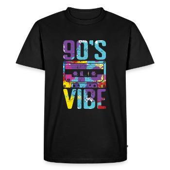 Love 90s Carnival 90 Retro Party Year 1990 Tie Dye - Men's Premium Organic T-Shirt - black - Front - Nico (187cm)