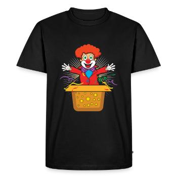 Carnival Clown Jester Circus Cute Hello - Men's Premium Organic T-Shirt - black - Front - Nico (187cm)