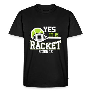 Oui, c’est Racket Science - T-shirt Premium bio Homme - noir - Devant - Nico (187cm)