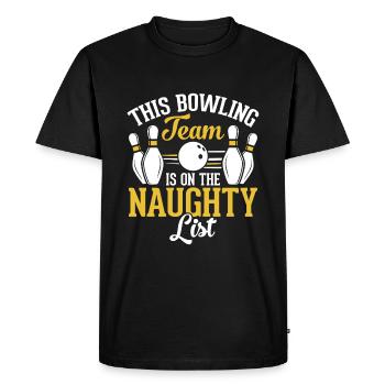 Cette équipe de bowling est sur la liste du mal - T-shirt Premium bio Homme - noir - Devant - Nico (187cm)