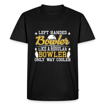 Bowler gaucher comme un joueur normal, seulement mieux - T-shirt Premium bio Homme - noir - Devant - Nico (187cm)