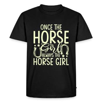 Une fois la fille de cheval, toujours la fille de cheval - T-shirt Premium bio Homme - noir - Devant - Nico (187cm)