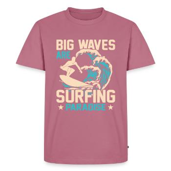 Les grosses vagues sont le paradis des surfeurs - T-shirt Premium bio Homme - mauve - Devant - Nico (187cm)