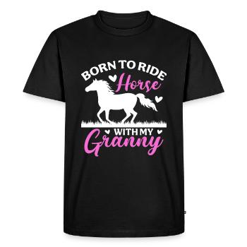 Né pour rouler avec ma grand-mère - T-shirt Premium bio Homme - noir - Devant - Nico (187cm)