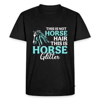 Ce n’est pas du crin de cheval mais des paillettes de cheval - T-shirt Premium bio Homme - noir - Devant - Nico (187cm)