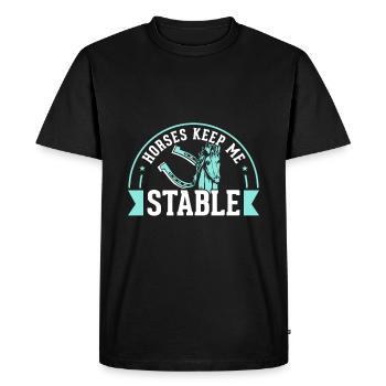Horses keep me on my toes - Men's Premium Organic T-Shirt - black - Front - Nico (187cm)