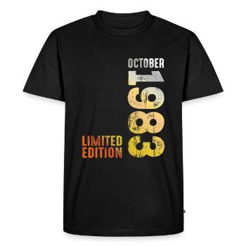 Since 1983 October Year 1983 Retro Vintage 1983 - Men's Premium Organic T-Shirt - black - Front - Nico (187cm)