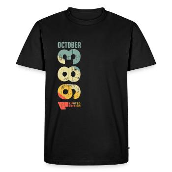Retro October 1983 Year 1983 Retro Vintage 1983 - Men's Premium Organic T-Shirt - black - Front - Nico (187cm)