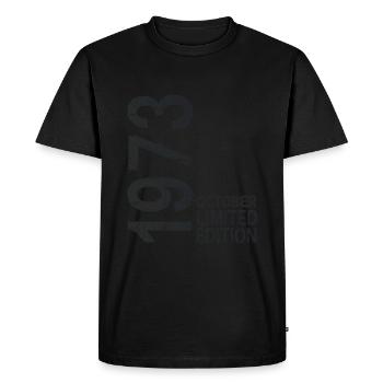 En Octobre 1973 Année 1973 Rétro Vintage 1973 - T-shirt Premium bio Homme - noir - Devant - Nico (187cm)