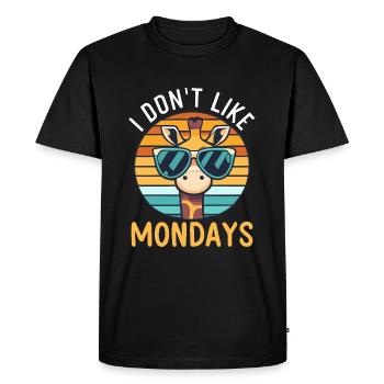 Girafe que je n’aime pas les lundis - T-shirt Premium bio Homme - noir - Devant - Nico (187cm)