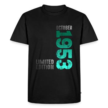Year 1953 Month October 1953 Retro Vintage 1953 - Men's Premium Organic T-Shirt - black - Front - Nico (187cm)