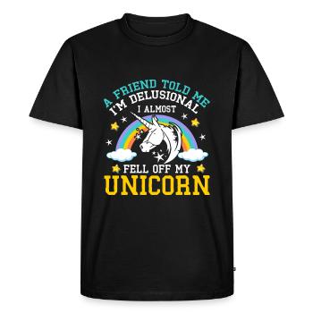 Un ami m’a dit que j’avais des délires - T-shirt Premium bio Homme - noir - Devant - Nico (187cm)