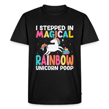 Je suis entré dans Magic Rainbow Unicorn Poop - T-shirt Premium bio Homme - noir - Devant - Nico (187cm)