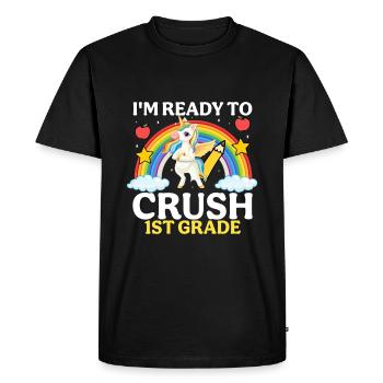 Je suis prêt à conquérir la 1ère classe - T-shirt Premium bio Homme - noir - Devant - Nico (187cm)